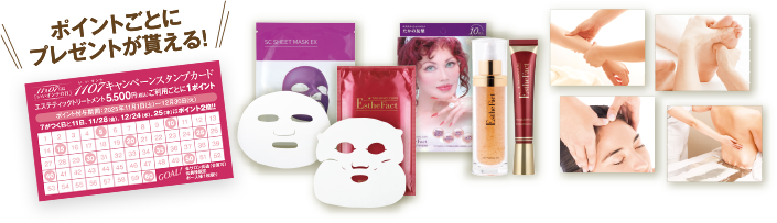 ポイントごとにプレゼントが貰える!