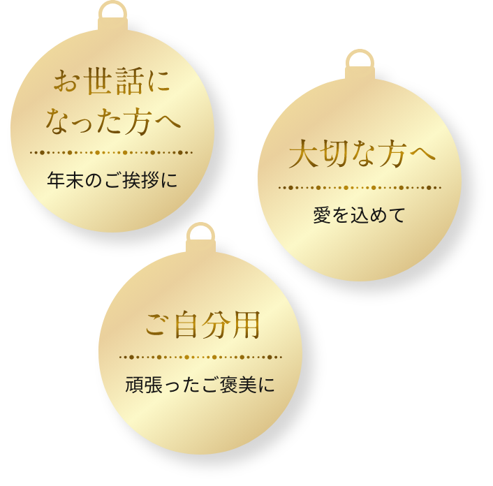 お世話になった方へ　大切な方へ　ご自分用