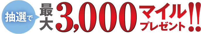 抽選で最大3,000マイルプレゼント!!