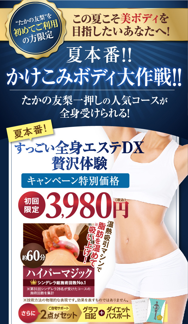 すっごい全身エステDX贅沢体験　キャンペーン価格3980円