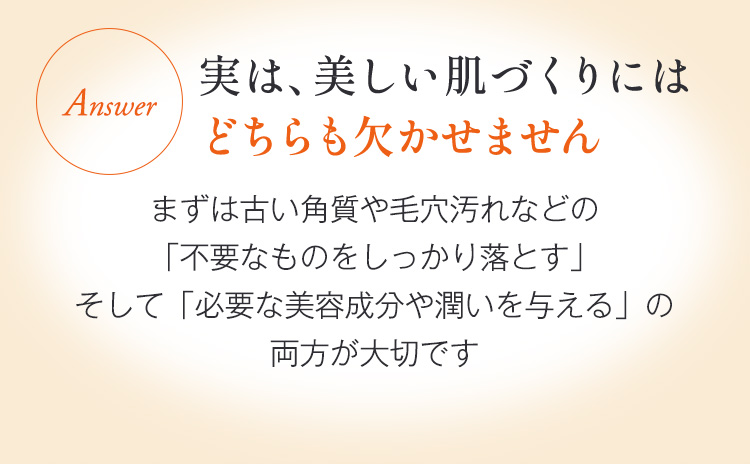 Answer 実は、美しい肌づくりにはどちらも欠かせません