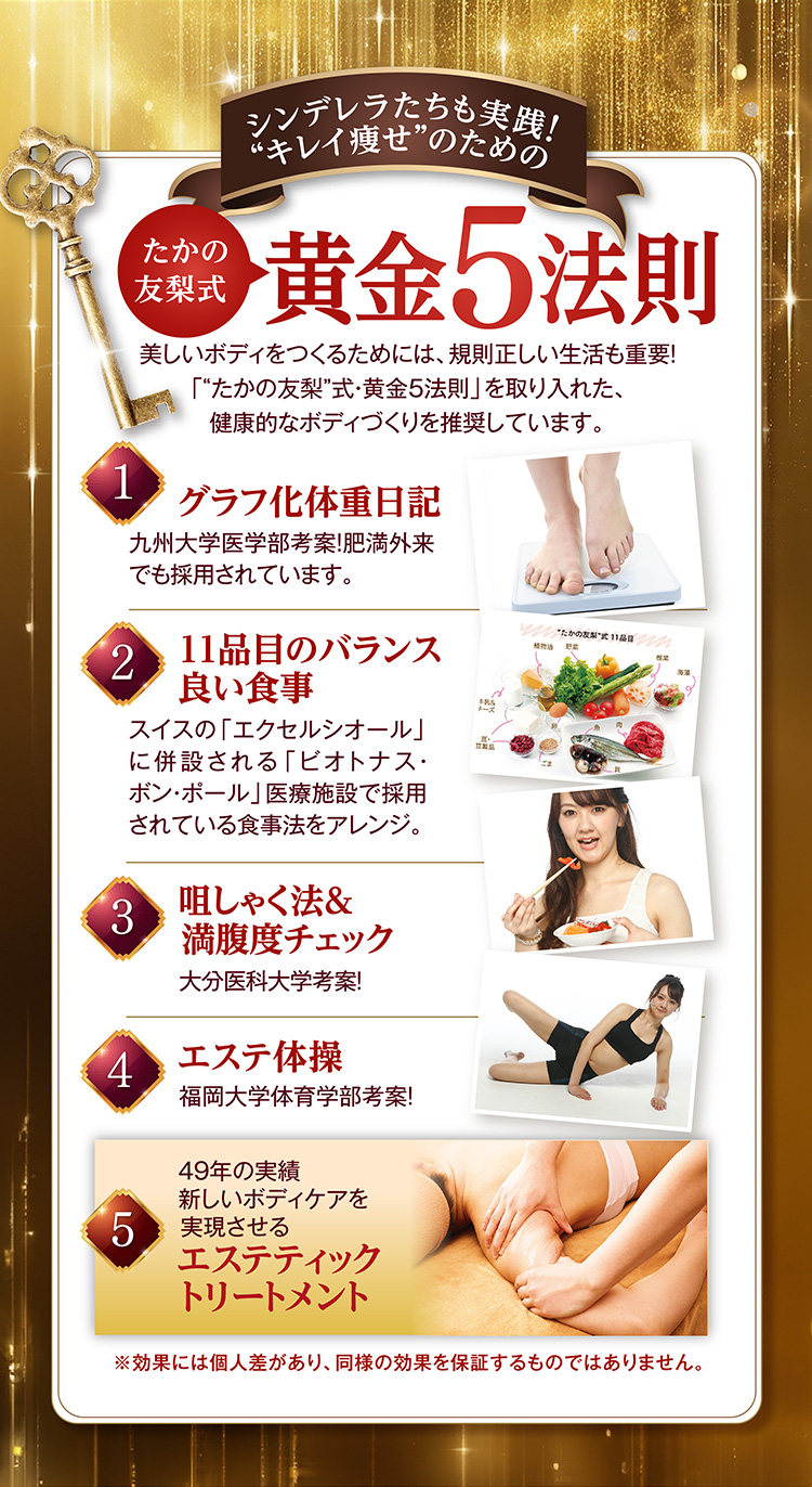 たかの友梨式黄金5法則