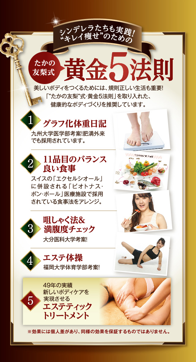 たかの友梨式黄金5法則