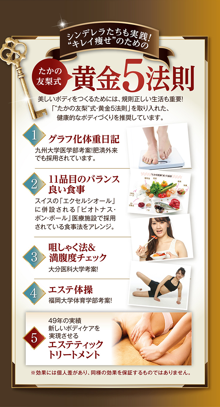 たかの友梨式黄金5法則