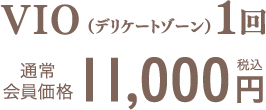 VIO 1回　通常会員価格　11,000円（税込）