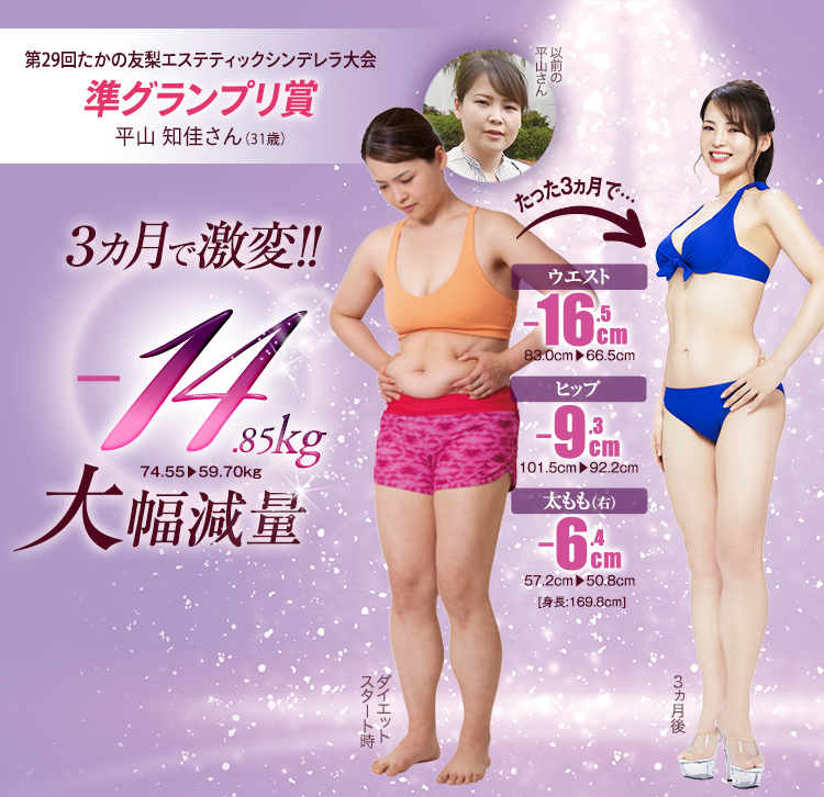 第29回たかの友梨エステティックシンデレラ大会 準グランプリ賞 平山 知佳さん