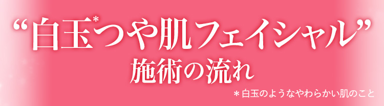 白玉つや肌フェイシャル施術の流れ