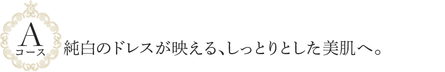 Aコース 純白のドレスが映える、しっとりとした美肌へ。