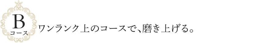 Bコース ワンランク上のコースで、磨き上げる。