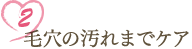 2 毛穴の汚れまでケア